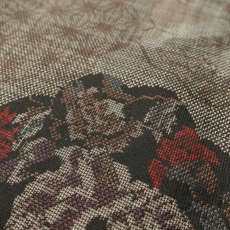 紬 美品 しつけ糸付き 正絹 幾何学柄・抽象柄 袷仕立て 茶_画像5