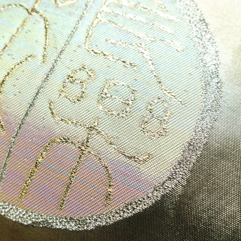 袋帯 六通柄 楼蘭箔 伝統工芸士 山野忠雄フォーマル用 正絹 幾何学柄・抽象柄 多色使い_画像4