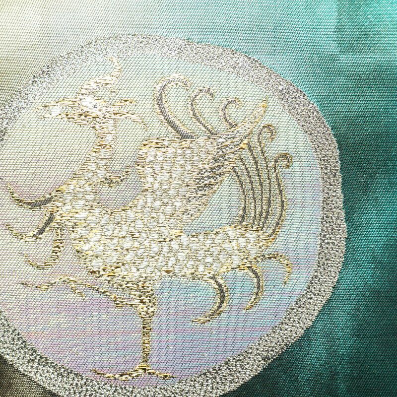 袋帯 六通柄 楼蘭箔 伝統工芸士 山野忠雄フォーマル用 正絹 幾何学柄・抽象柄 多色使い_画像5