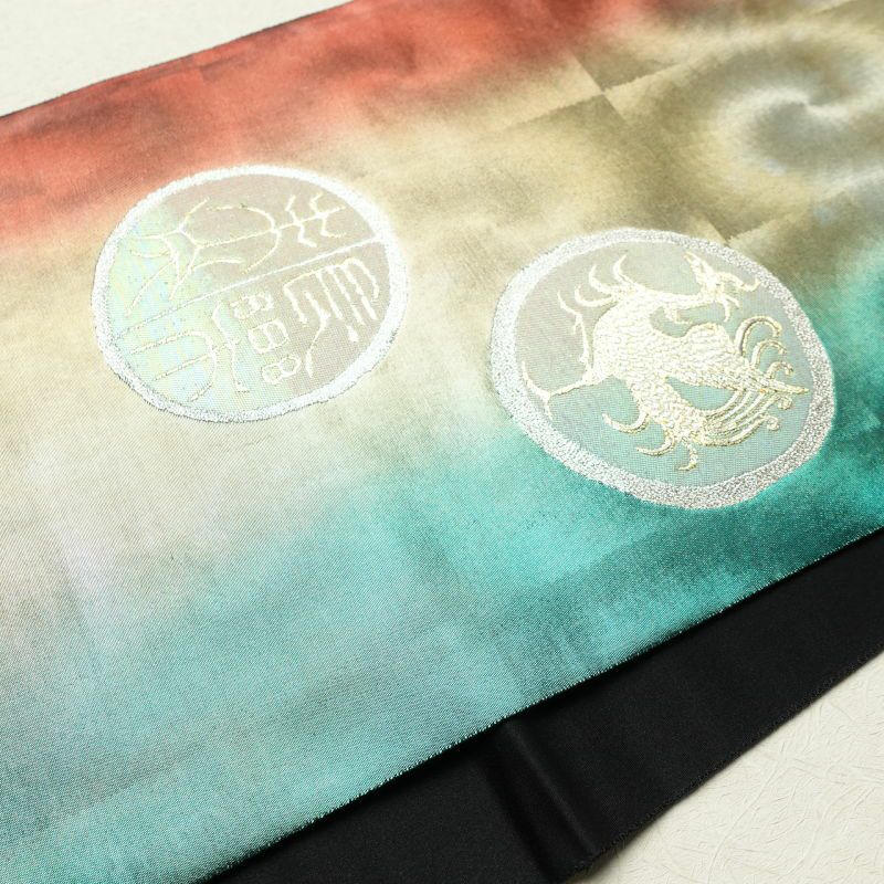 袋帯 六通柄 楼蘭箔 伝統工芸士 山野忠雄フォーマル用 正絹 幾何学柄・抽象柄 多色使い_画像15