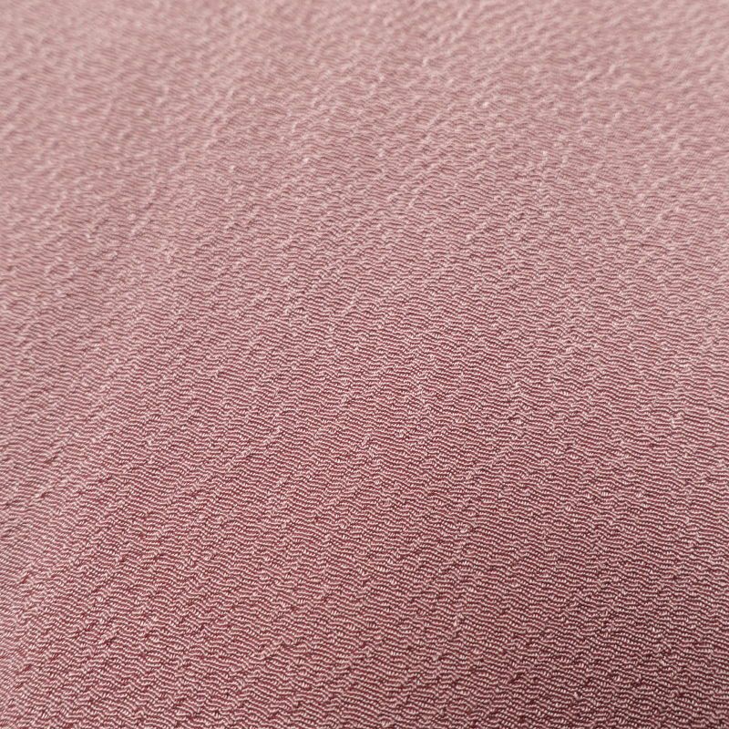 色無地 一つ紋付き 縮緬 しつけ糸付き 混紡 無地 袷仕立て ピンク_画像7