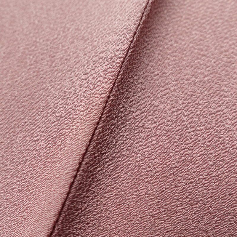 色無地 一つ紋付き 縮緬 しつけ糸付き 混紡 無地 袷仕立て ピンク_画像8