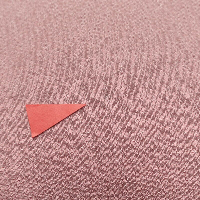 色無地 一つ紋付き 縮緬 しつけ糸付き 混紡 無地 袷仕立て ピンク_画像26