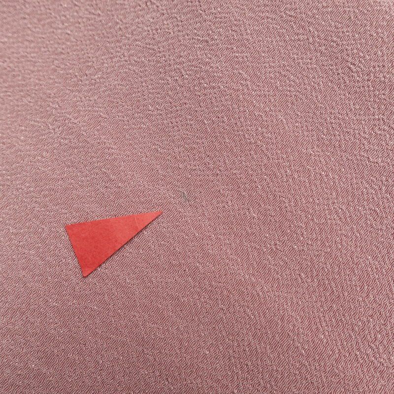 色無地 一つ紋付き 縮緬 しつけ糸付き 混紡 無地 袷仕立て ピンク_画像28