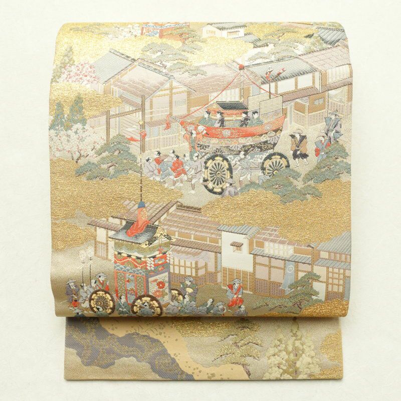 袋帯 全通 正絹 綾織 浴衣/水着