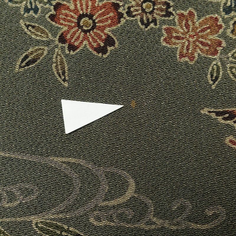 小紋 縮緬 総柄 正絹 古典柄 袷仕立て グレー_画像28