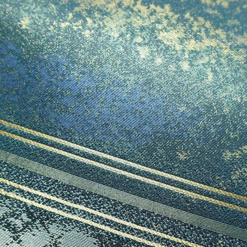 袋帯 六通柄 良品 フォーマル用 正絹 チェック・格子柄 緑・うぐいす色_画像3