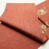 袋帯 六通柄 良品 一般用 正絹 花柄 小豆・エンジ_画像11