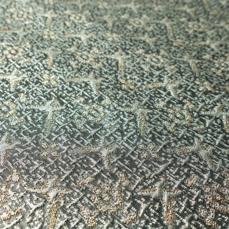 袋帯 太鼓柄 ふくれ織り 良品 フォーマル用 正絹 人物・動物柄 金・銀_画像15