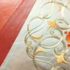 名古屋帯 六通柄 良品 正絹 金糸 銀糸 刺繍 幾何学柄・抽象柄 名古屋仕立て 橙_画像3