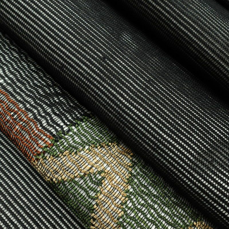 袋帯 太鼓柄 美品 夏用 一般用 正絹 幾何学柄・抽象柄 黒_画像29