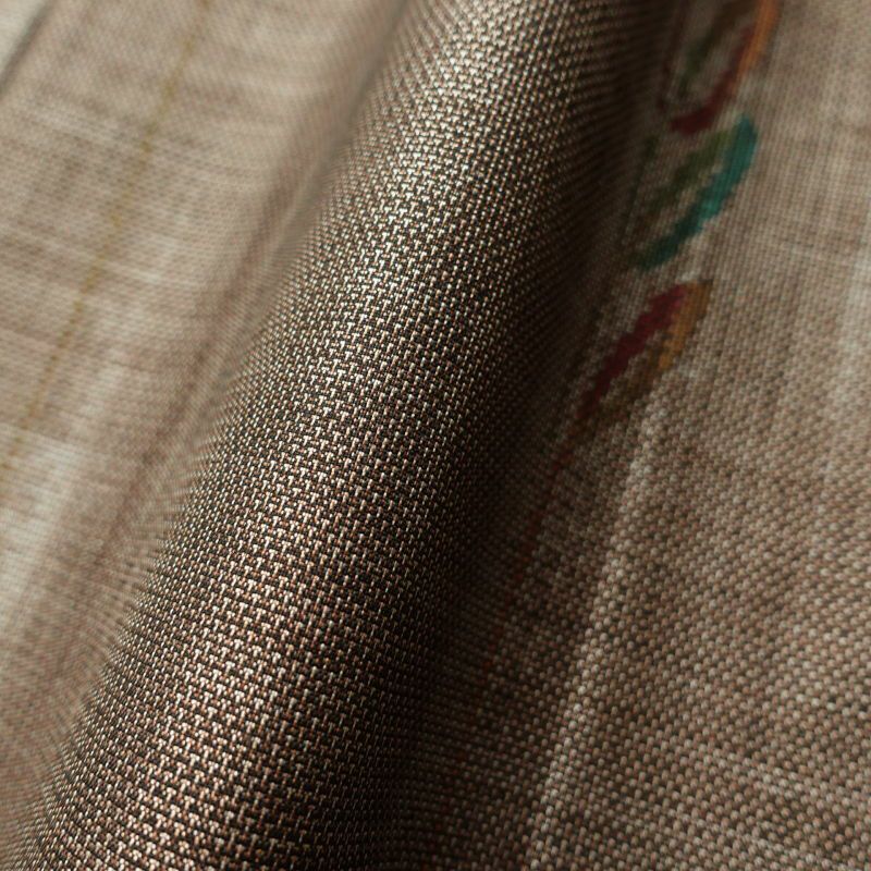 本場奄美大島紬 美品 純泥染 証紙あり 正絹 幾何学柄・抽象柄 袷仕立て 茶_画像11