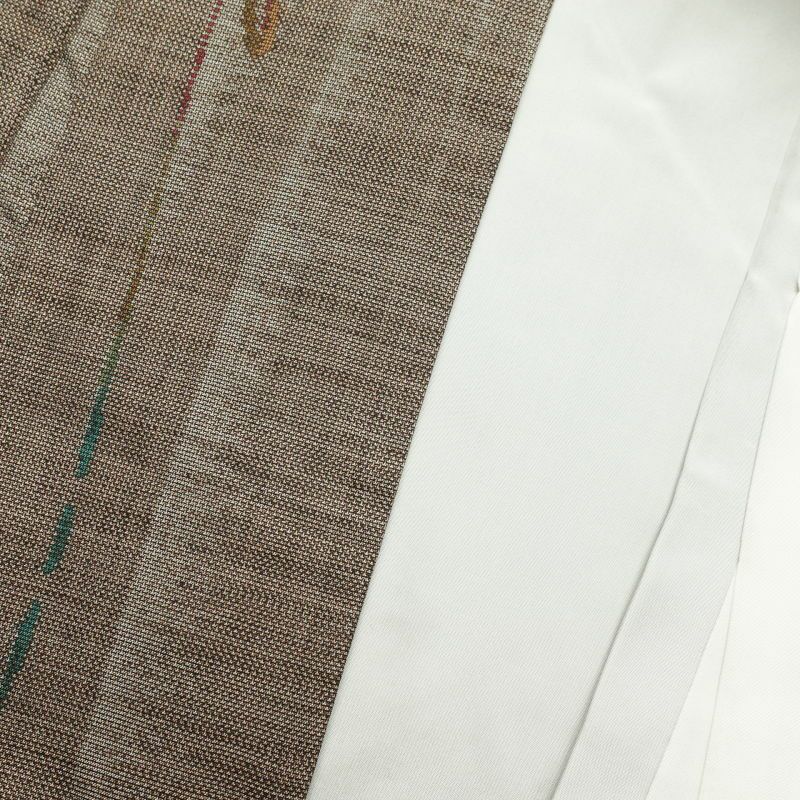 本場奄美大島紬 美品 純泥染 証紙あり 正絹 幾何学柄・抽象柄 袷仕立て 茶_画像24