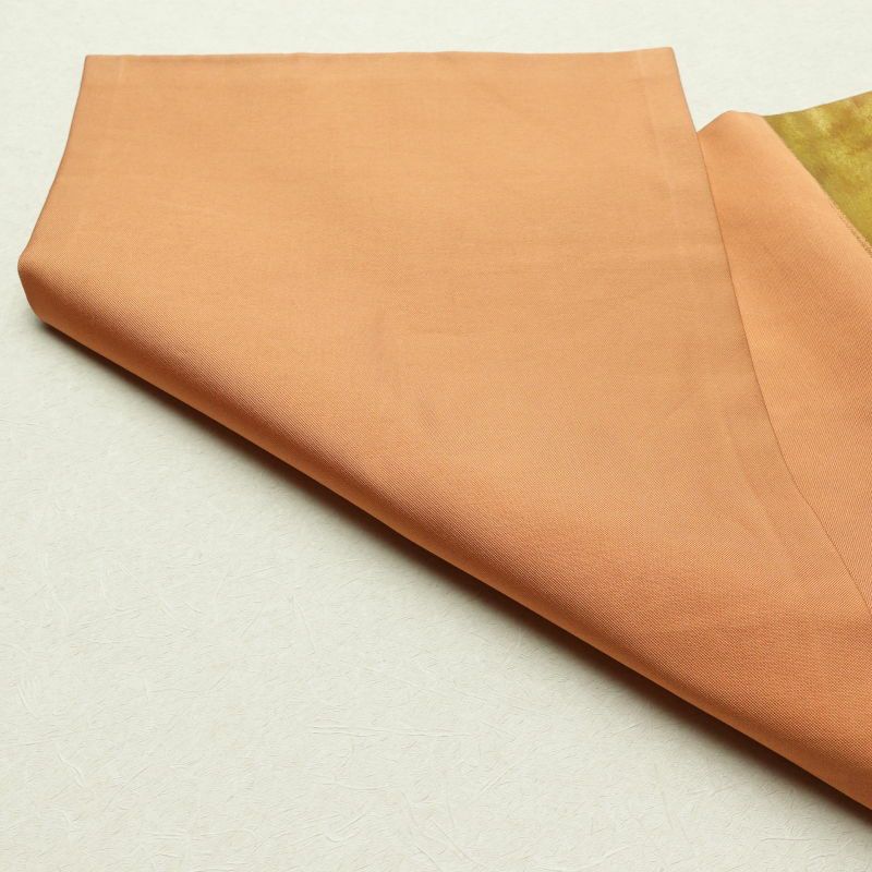 名古屋帯 太鼓柄 正絹 木の葉・植物柄 名古屋仕立て 橙_画像12