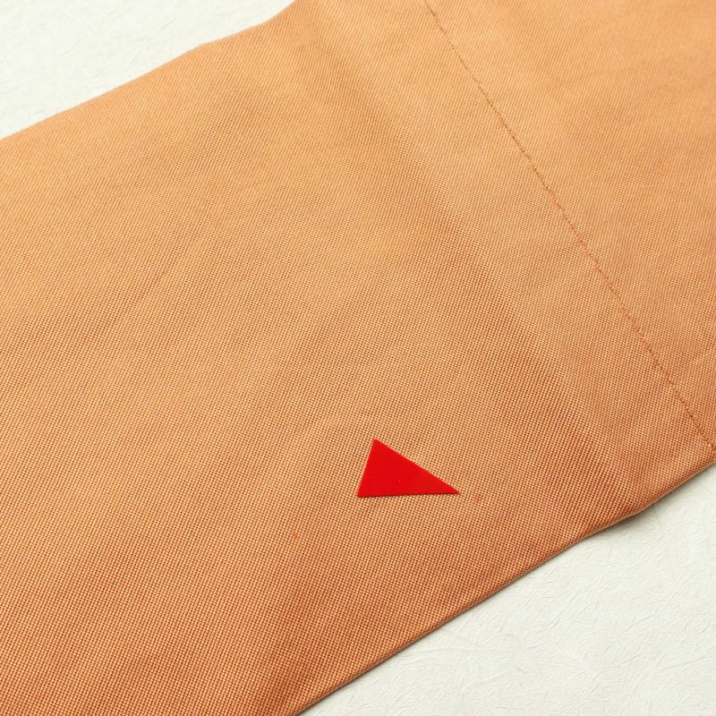 名古屋帯 太鼓柄 正絹 木の葉・植物柄 名古屋仕立て 橙_画像23