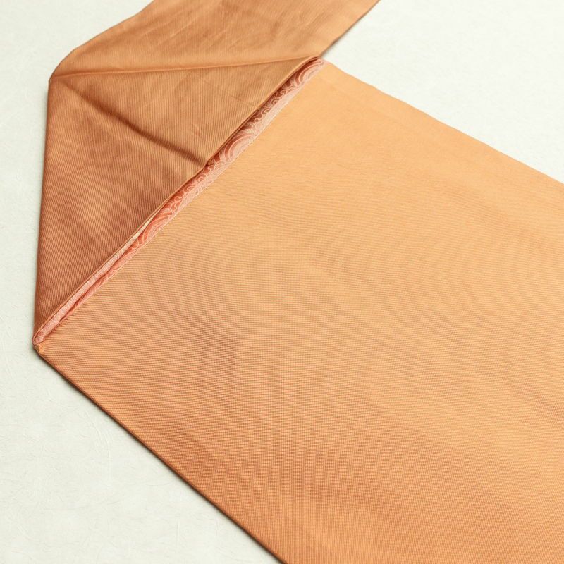 名古屋帯 太鼓柄 正絹 木の葉・植物柄 名古屋仕立て 橙_画像24