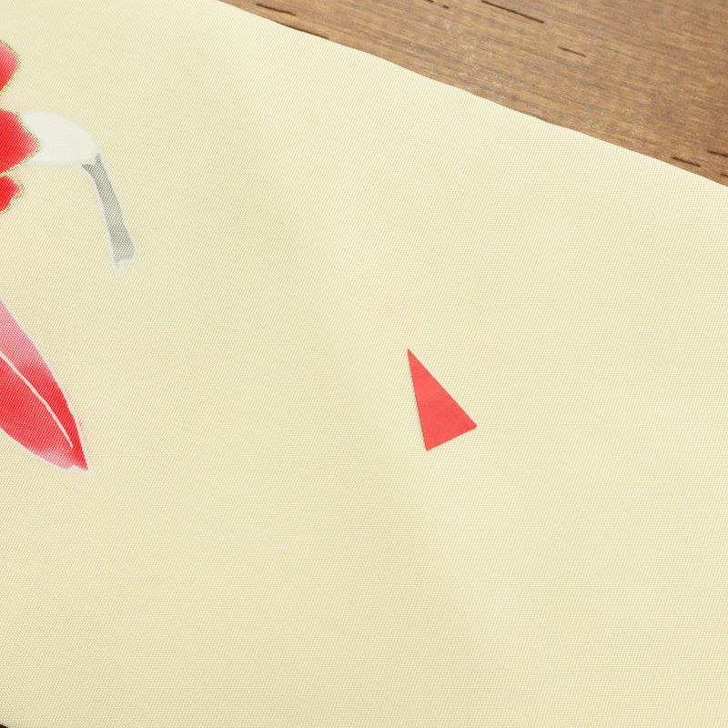 名古屋帯 塩瀬染め 太鼓柄 正絹 花柄 名古屋仕立て クリーム_画像26