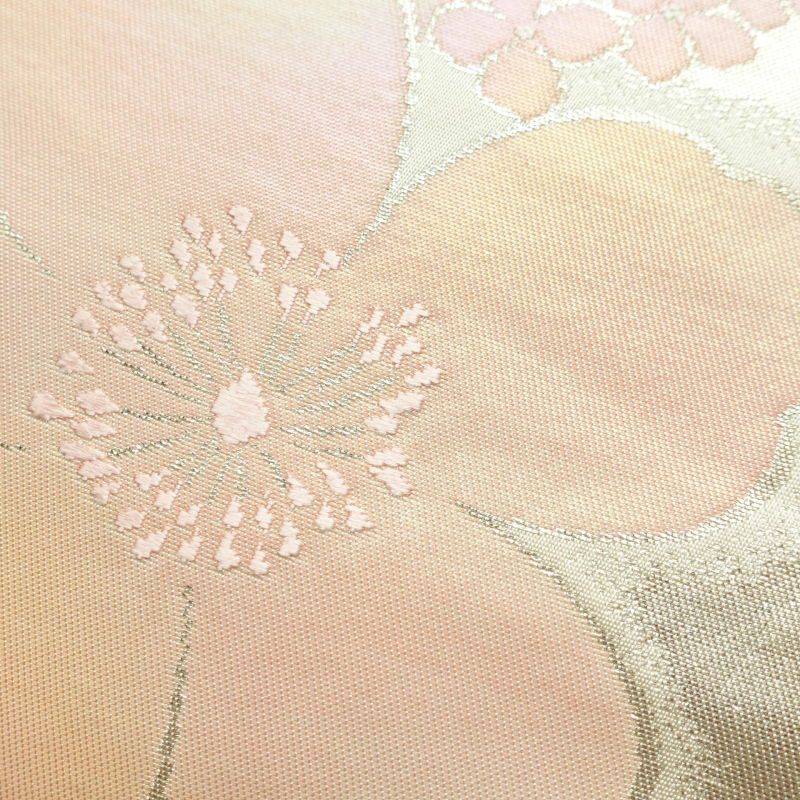 袋帯 六通柄 良品 フォーマル用 正絹 花柄 金・銀_画像6