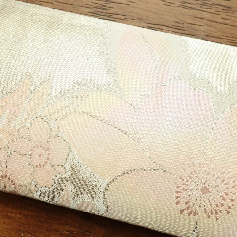 袋帯 六通柄 良品 フォーマル用 正絹 花柄 金・銀_画像18