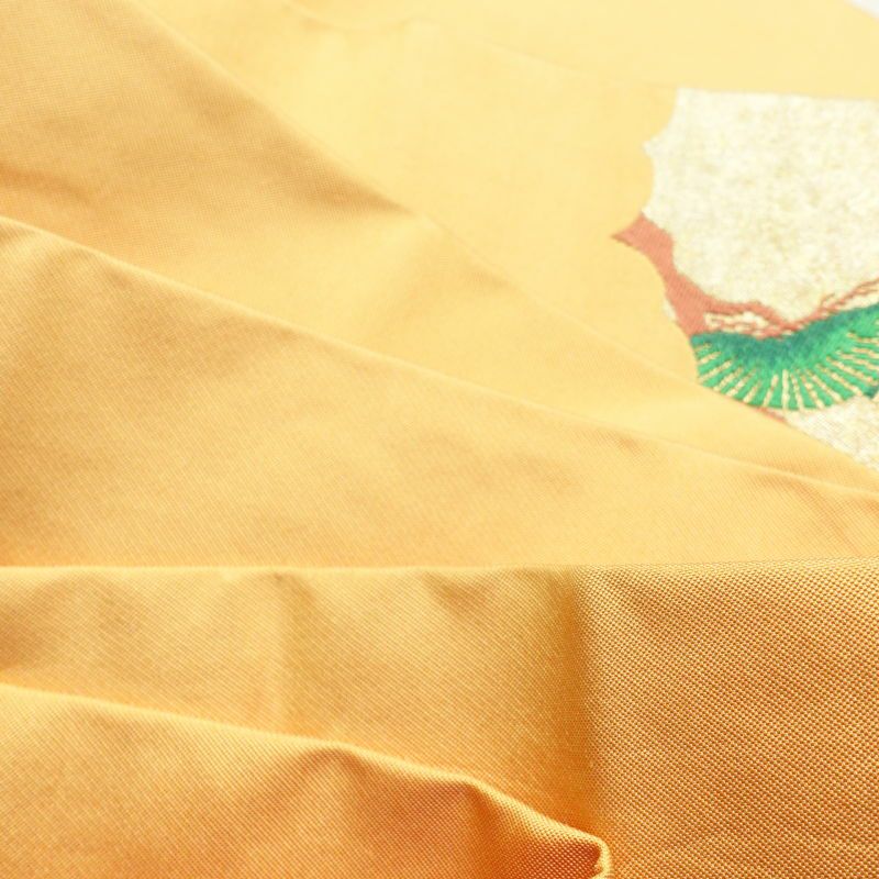 名古屋帯 太鼓柄 正絹 人物・動物柄 名古屋仕立て 橙_画像24