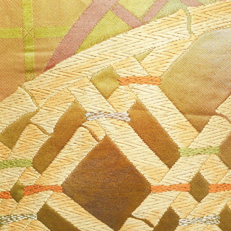 名古屋帯 太鼓柄 正絹 古典柄 名古屋仕立て 茶_画像3