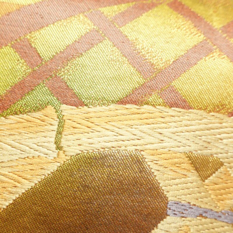 名古屋帯 太鼓柄 正絹 古典柄 名古屋仕立て 茶_画像4