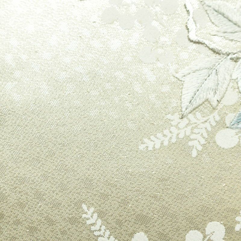 名古屋帯 太鼓柄 正絹 花柄 名古屋仕立て 金・銀_画像8