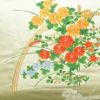 名古屋帯 太鼓柄 良品 正絹 花柄 菊 名古屋仕立て クリーム_画像2