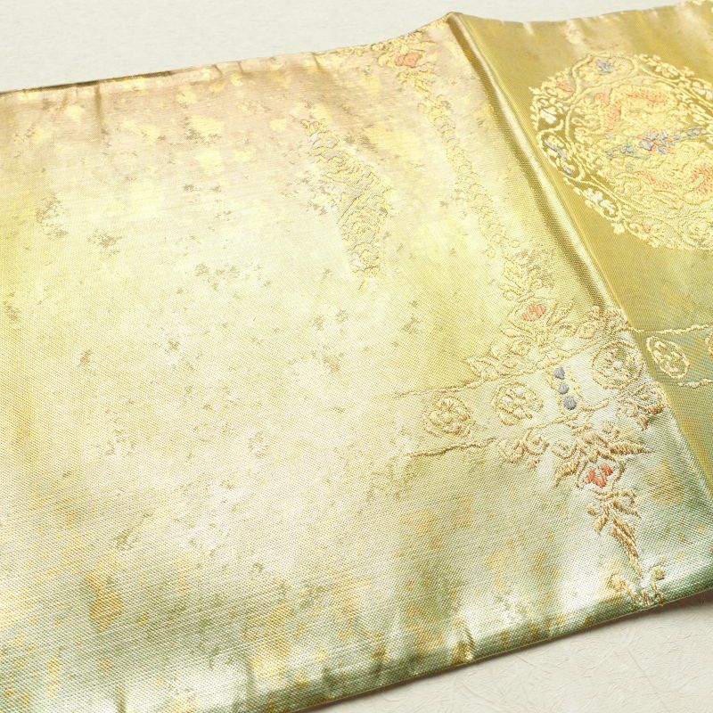 袋帯 未仕立て 六通柄 西陣織 箔 美品 正絹 幾何学柄・抽象柄 多色使い_画像18