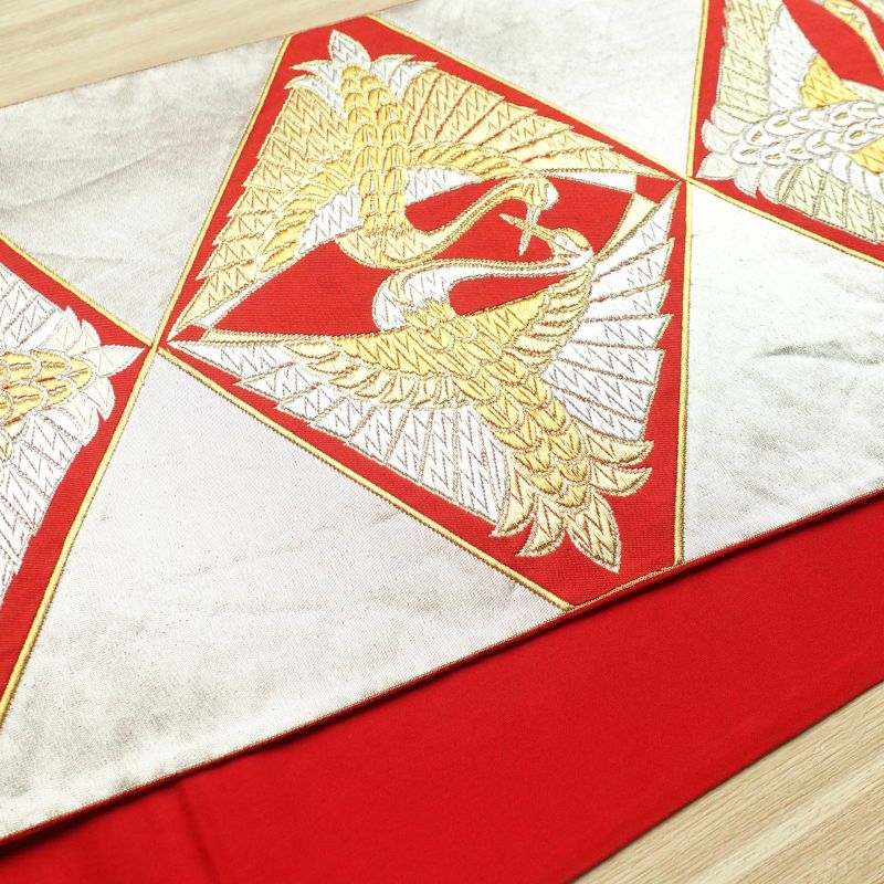 袋帯 六通柄 フォーマル用 アンティーク風 正絹 人物・動物柄 金・銀_画像14