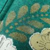 付け下げ 美品 正絹 辻が花風 花柄 袷仕立て 緑・うぐいす色_画像10