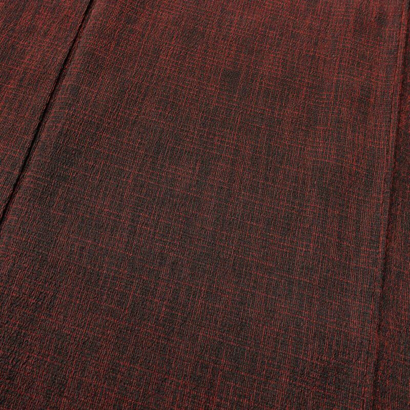 単衣 紬 正絹 良品 その他の柄 単衣仕立て 小豆・エンジ_画像5