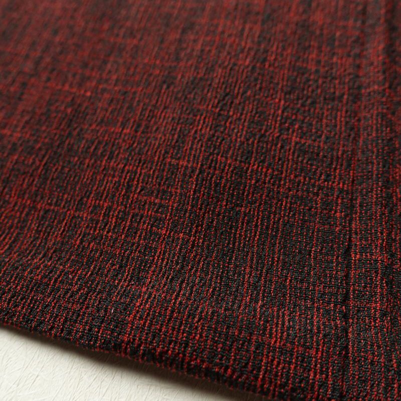 単衣 紬 正絹 良品 その他の柄 単衣仕立て 小豆・エンジ_画像10