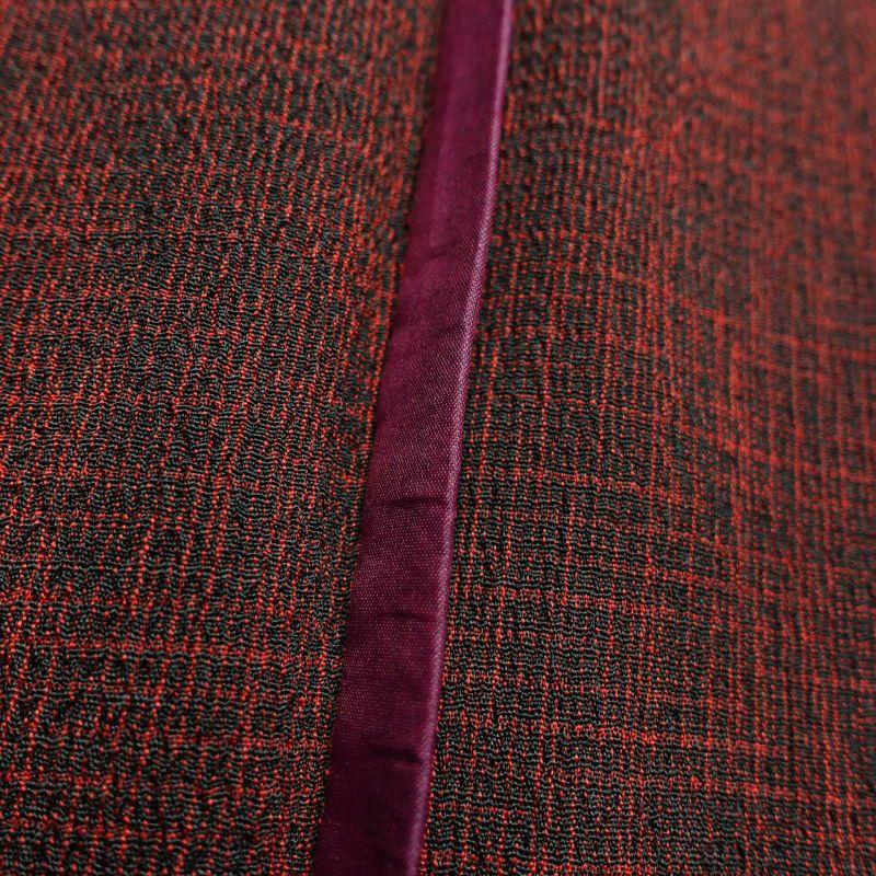 単衣 紬 正絹 良品 その他の柄 単衣仕立て 小豆・エンジ_画像25