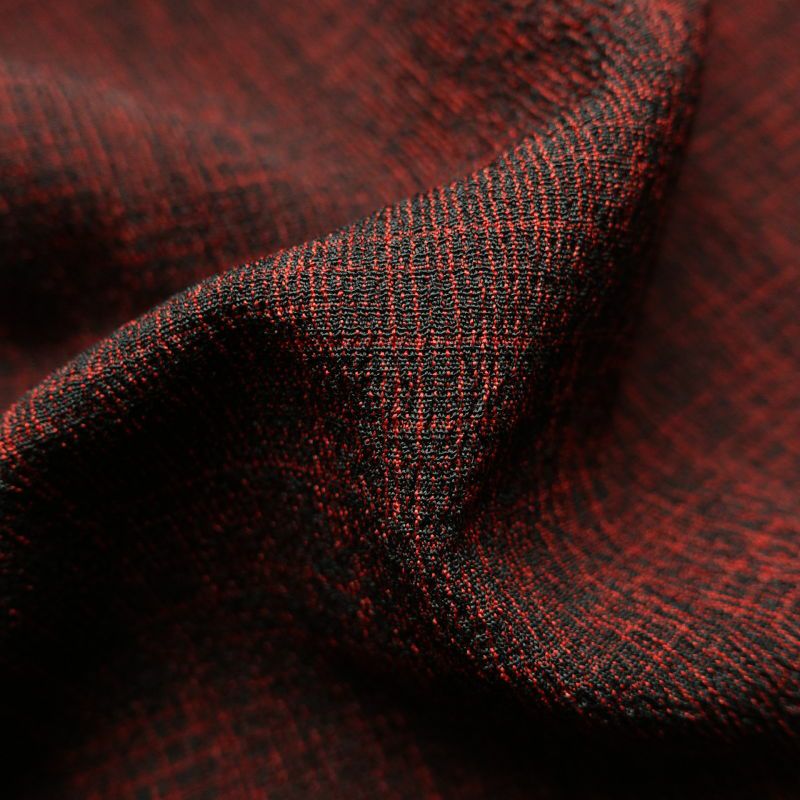 単衣 紬 正絹 良品 その他の柄 単衣仕立て 小豆・エンジ_画像31