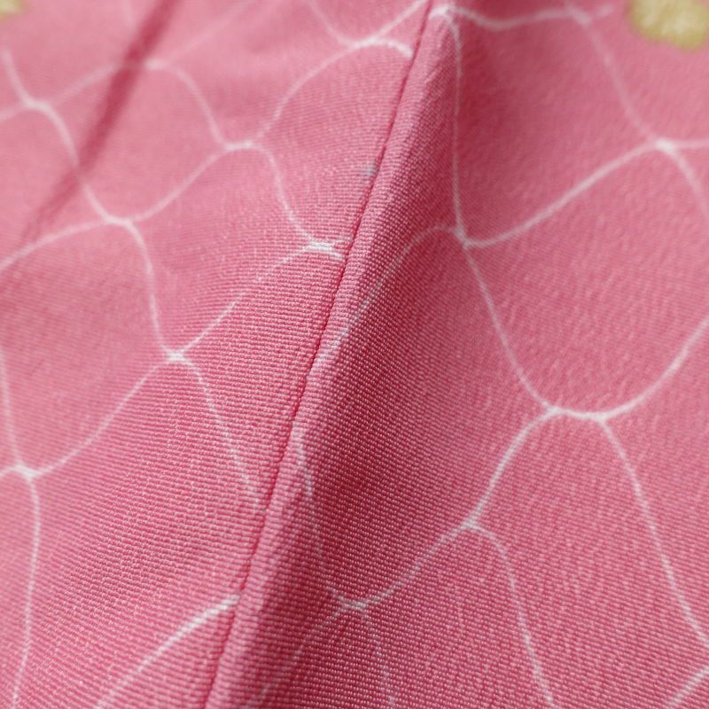 単衣 小紋 美品 未使用品 ポリエステル 古典柄 単衣 ピンク_画像8