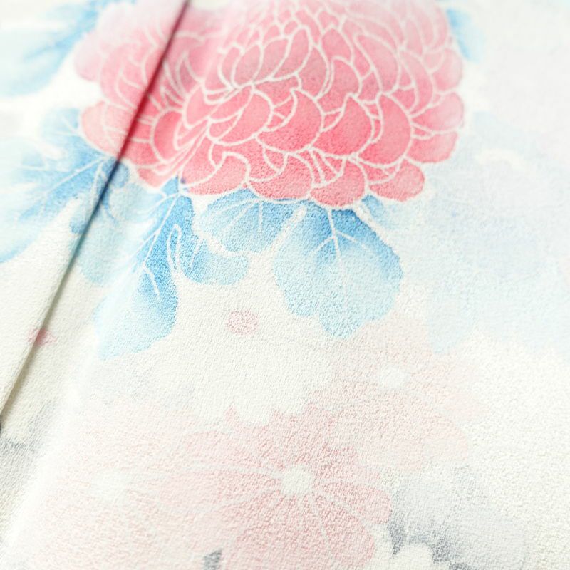 付け下げ 良品 しつけ糸付き 正絹 古典柄 袷仕立て 青・紺_画像7