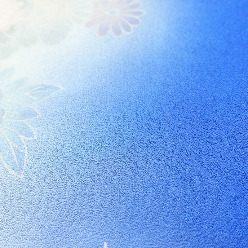 付け下げ 良品 しつけ糸付き 正絹 古典柄 袷仕立て 青・紺_画像11