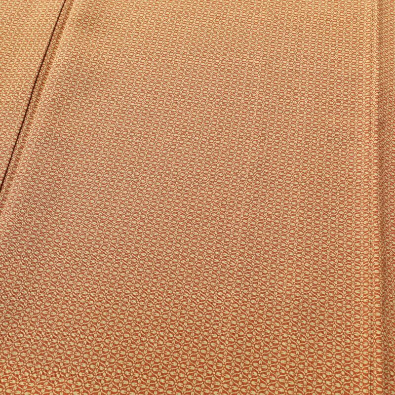 小紋 美品 縮緬 正絹 幾何学柄・抽象柄 袷仕立て 黄・黄土色_画像5