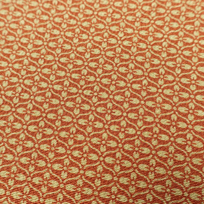 小紋 美品 縮緬 正絹 幾何学柄・抽象柄 袷仕立て 黄・黄土色_画像7