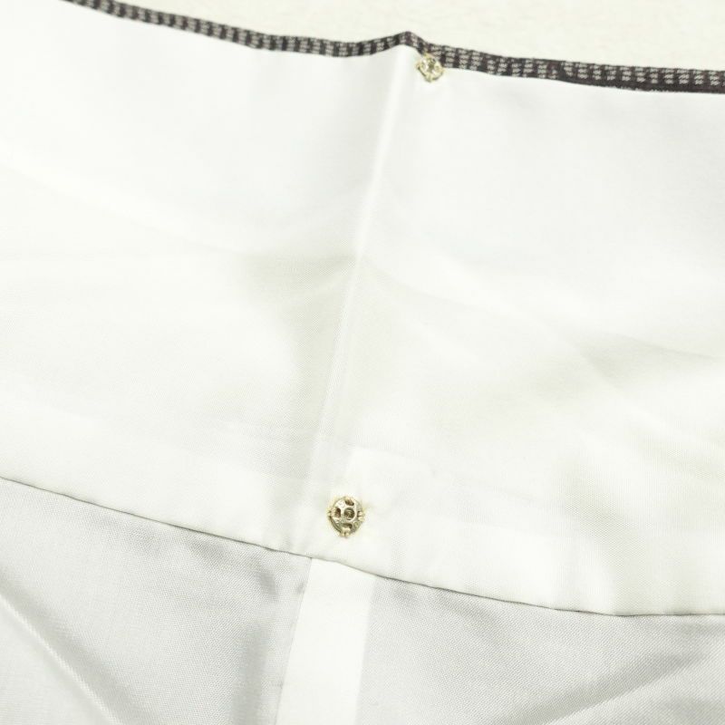 紬 良品 正絹 花柄 幾何学・抽象柄 袷仕立て 茶_画像27