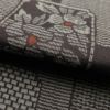 紬 良品 正絹 花柄 幾何学・抽象柄 袷仕立て 茶_画像28