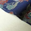 小紋 美品 しつけ糸付き 縮緬 正絹 花柄 袷仕立て 青・紺_画像13