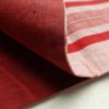 名古屋帯 紬 全通柄 良品 正絹 縞柄・線柄 通し仕立て 赤・朱_画像12