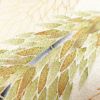 付け下げ 正絹 一つ紋付き 金彩 木の葉・植物柄 袷仕立て ベージュ_画像7