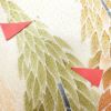 付け下げ 正絹 一つ紋付き 金彩 木の葉・植物柄 袷仕立て ベージュ_画像16