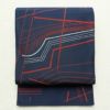袋帯 六通柄 一般用 正絹 幾何学柄・抽象柄 青・紺_画像1