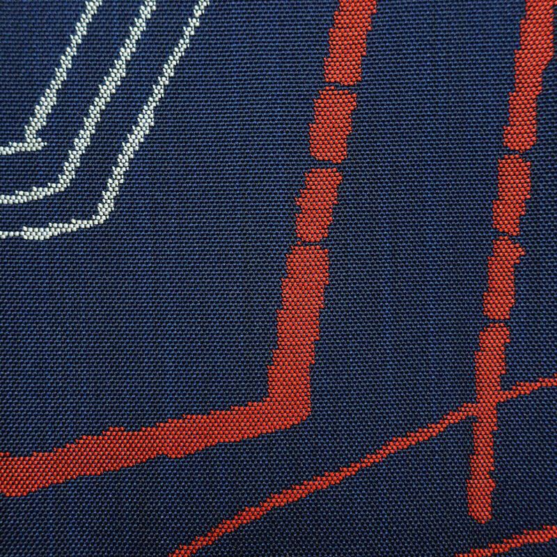 袋帯 六通柄 一般用 正絹 幾何学柄・抽象柄 青・紺_画像7