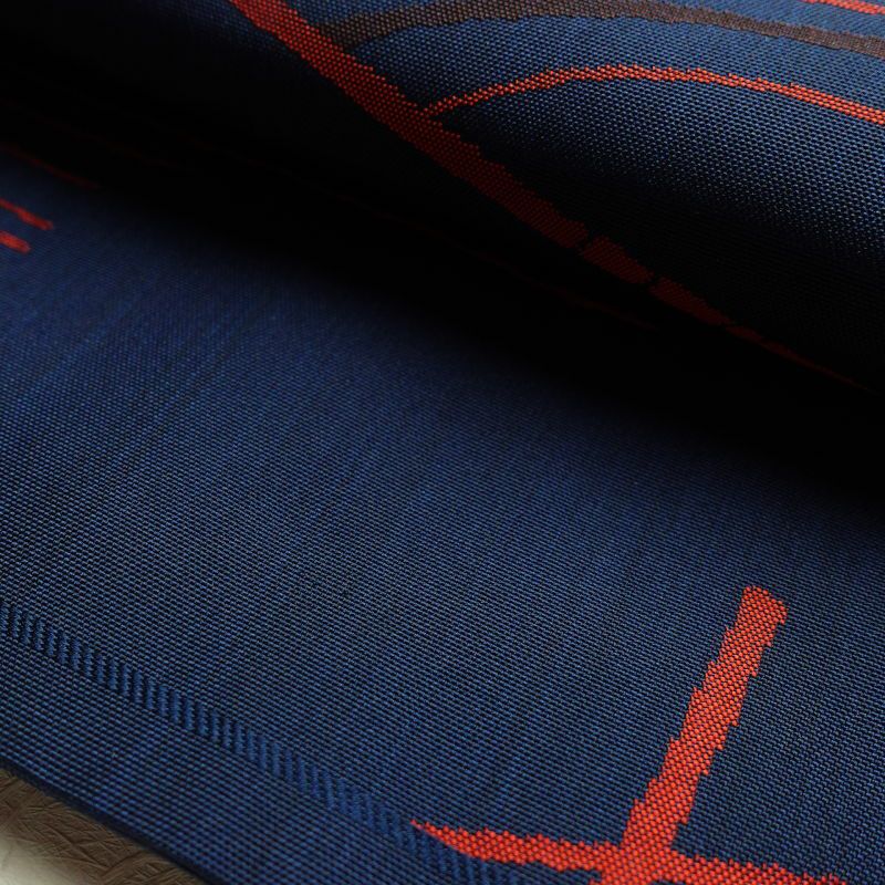 袋帯 六通柄 一般用 正絹 幾何学柄・抽象柄 青・紺_画像8