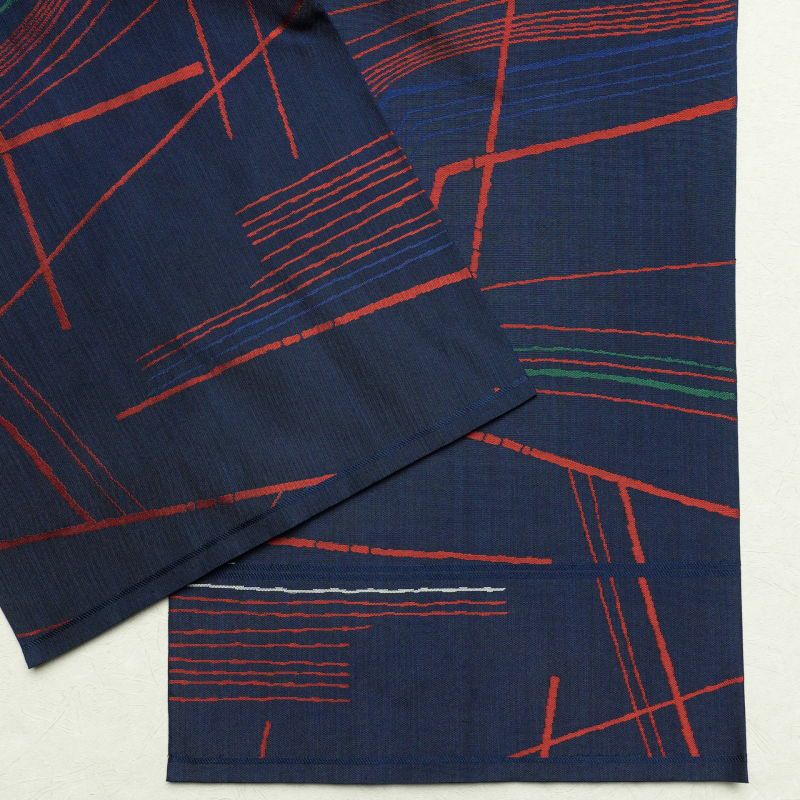 袋帯 六通柄 一般用 正絹 幾何学柄・抽象柄 青・紺_画像17